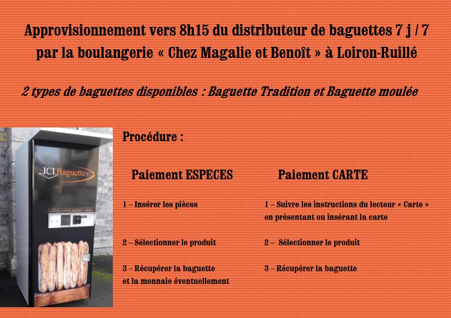 Distributeur de baguettes Nov 2024